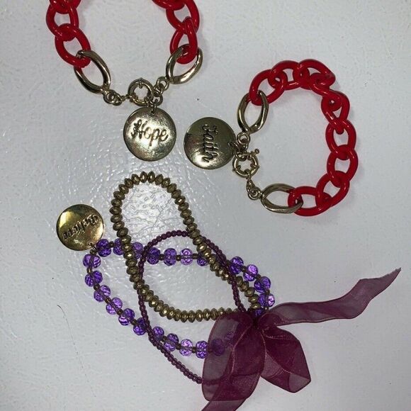 3 Inspirational Bracelets Faith Hope Believe - Picture 3 of 7